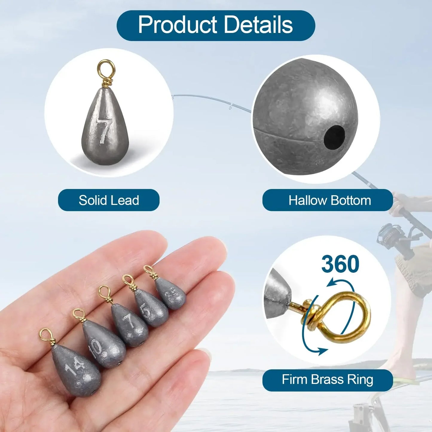 Lot of 20 teardrop weights