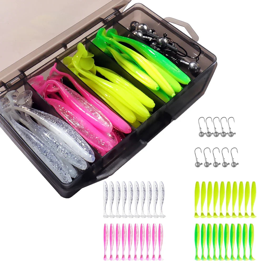 Kit Swimbaits Blandos con Cabezas plomadas