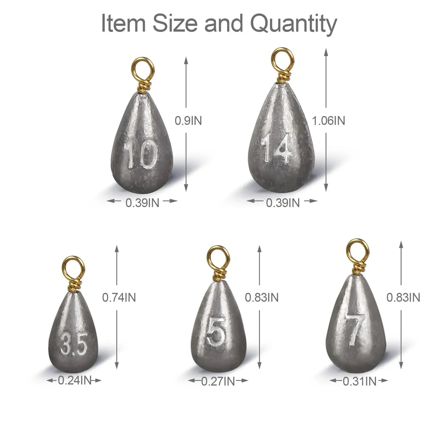 Lot of 20 teardrop weights