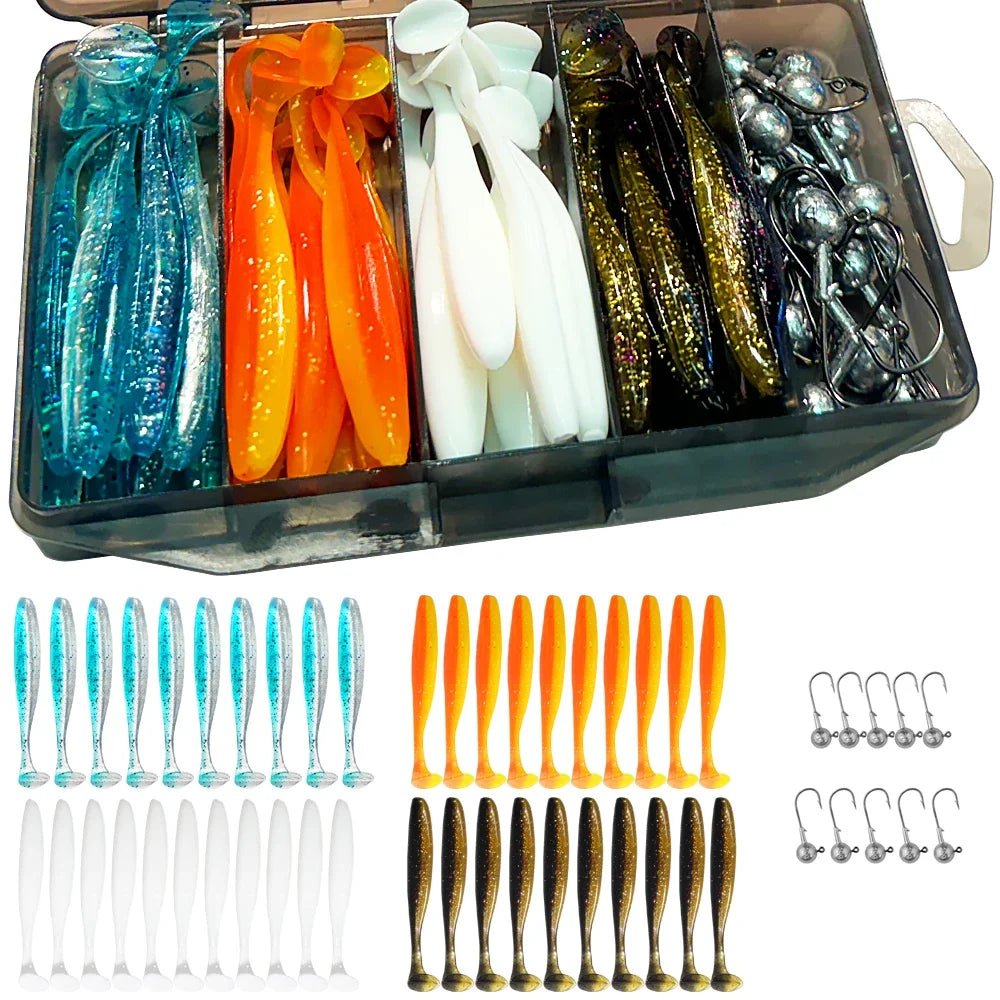 Kit Swimbaits Blandos con Cabezas plomadas