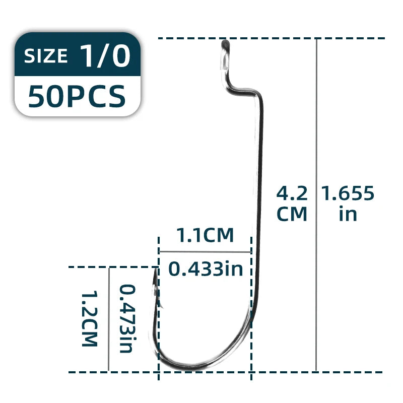 Anzuelos rectos Meredith 50 pcs