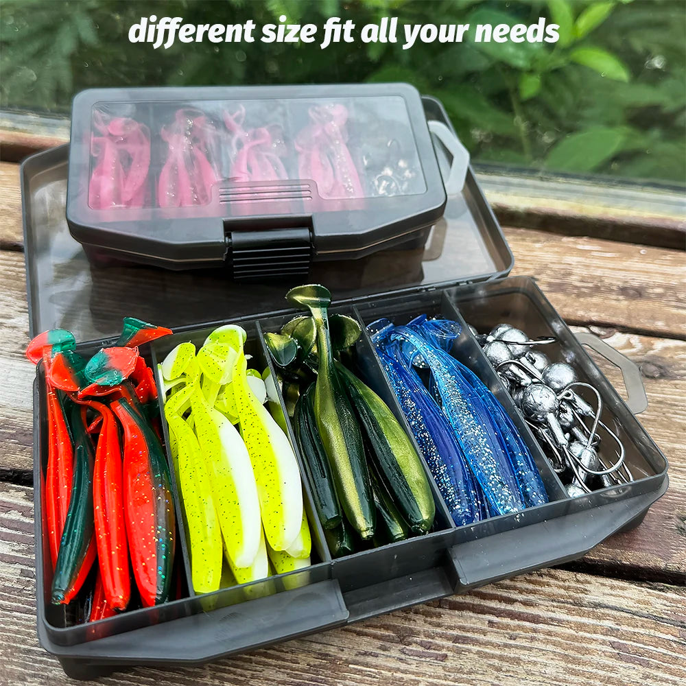 Kit Swimbaits Blandos con Cabezas plomadas