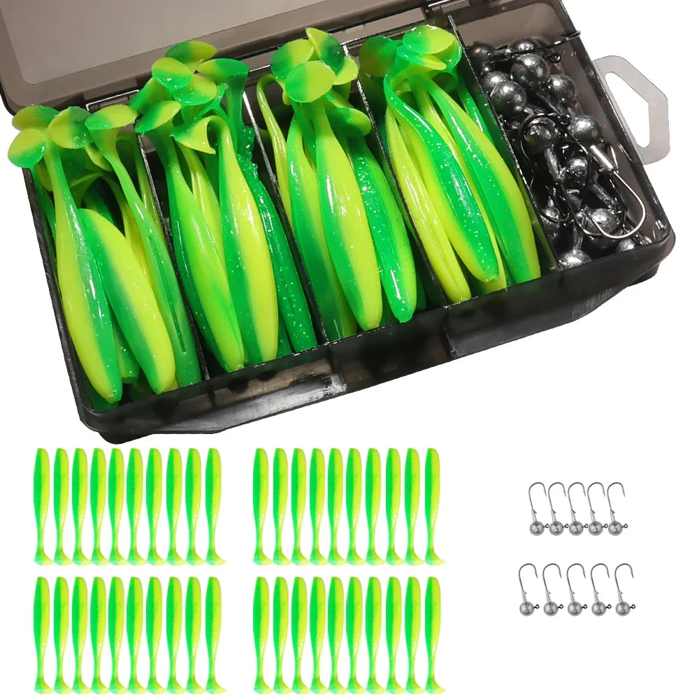 Kit Swimbaits Blandos con Cabezas plomadas