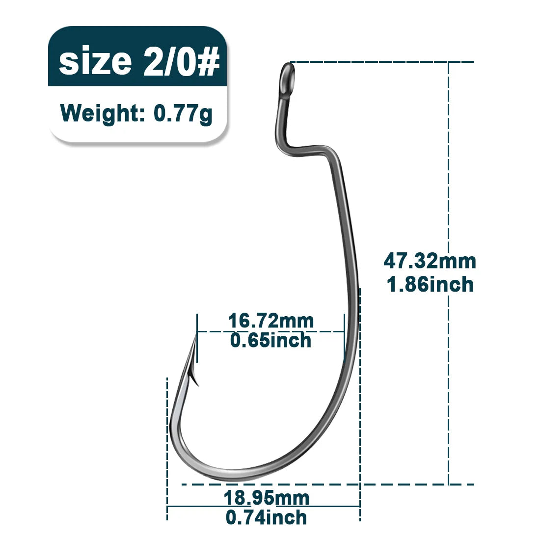Curved hooks 9KM 25 pcs 