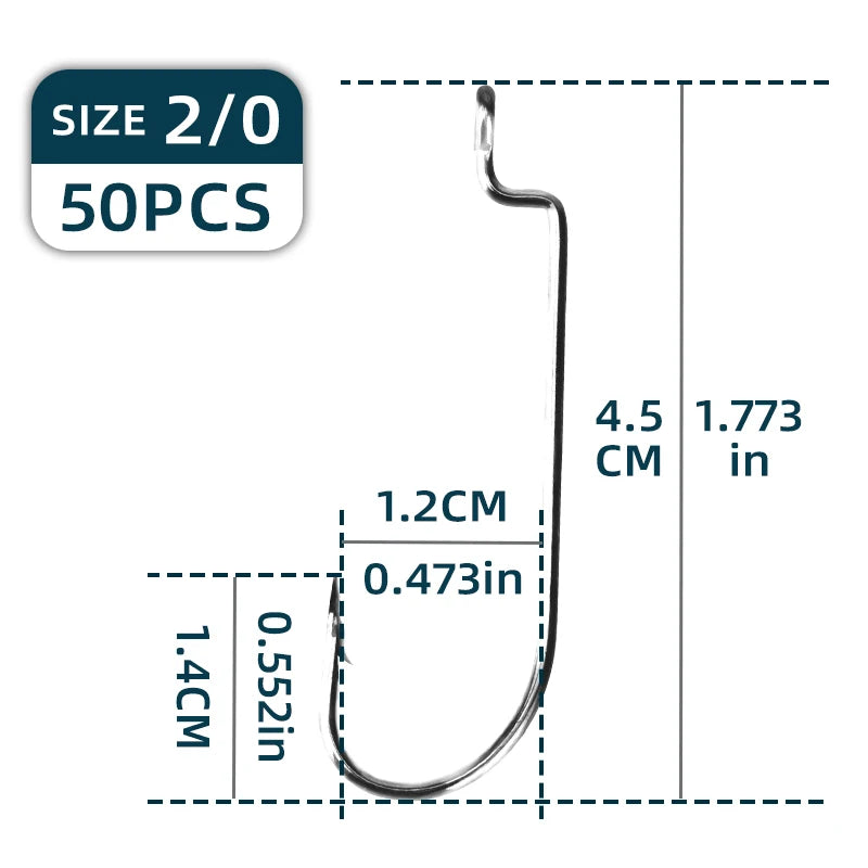 Anzuelos rectos Meredith 50 pcs